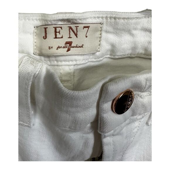 Jen7 by 7 for all mankind white Capri pants strechy jeans size 2 - Picture 3 of 6